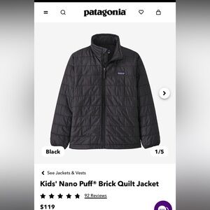 PATAGONIA KIDS NANO PUFF Brick Quilted Jacket